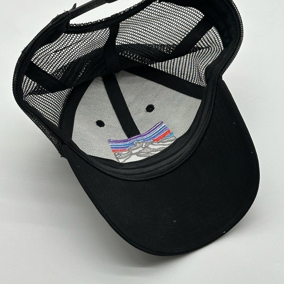 EUC Patagonia Mesh Canvas Patch Sunset Mountain Logo netplus Trucker Vintage Hat - Picture 4 of 6